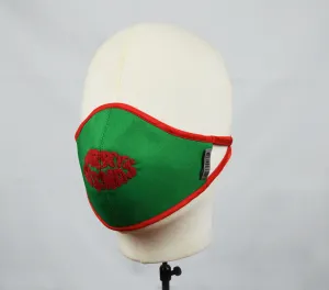 Shanti - 5 Layer Mask with Ear Loop (Limited Edition/Hand Embroidered Cotton Mask) - Green - F