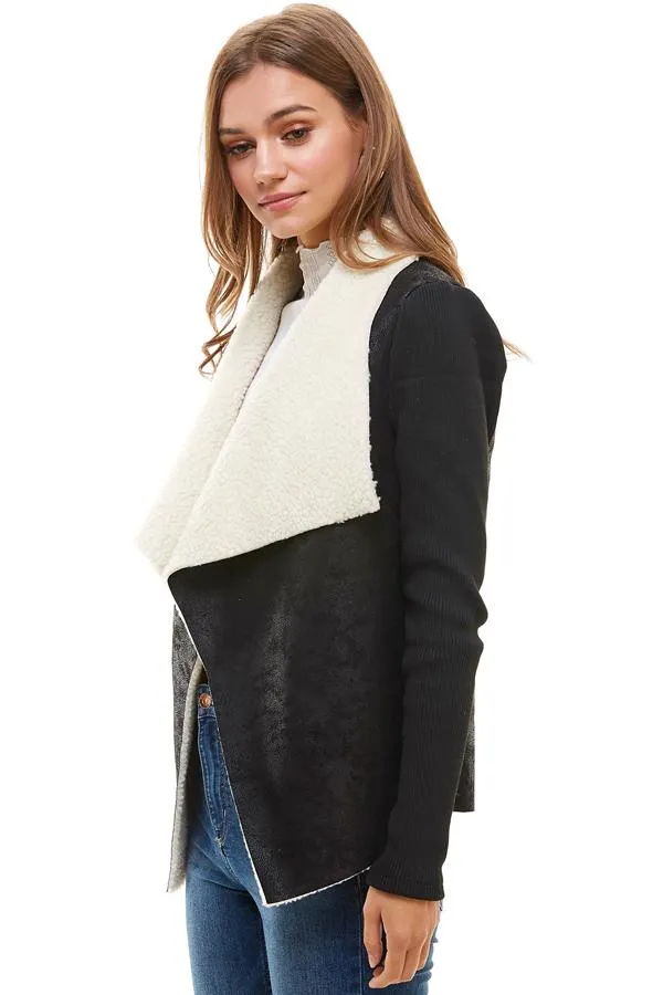 Sherpa Drape collar Jacket