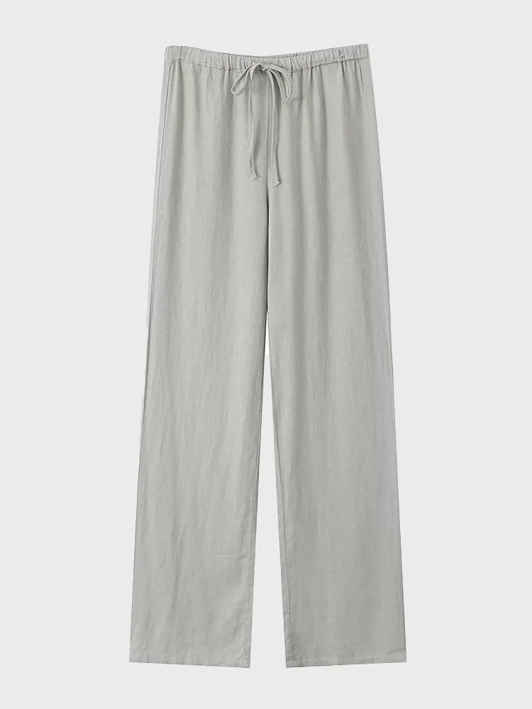 Spring Linen Drawstring Pants