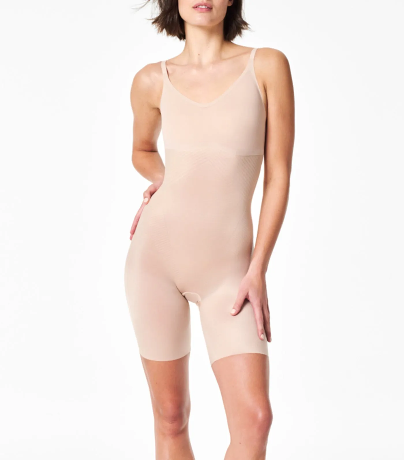 Thinstincts 2.0 Mid-Thigh Bodysuit Champagne Beige