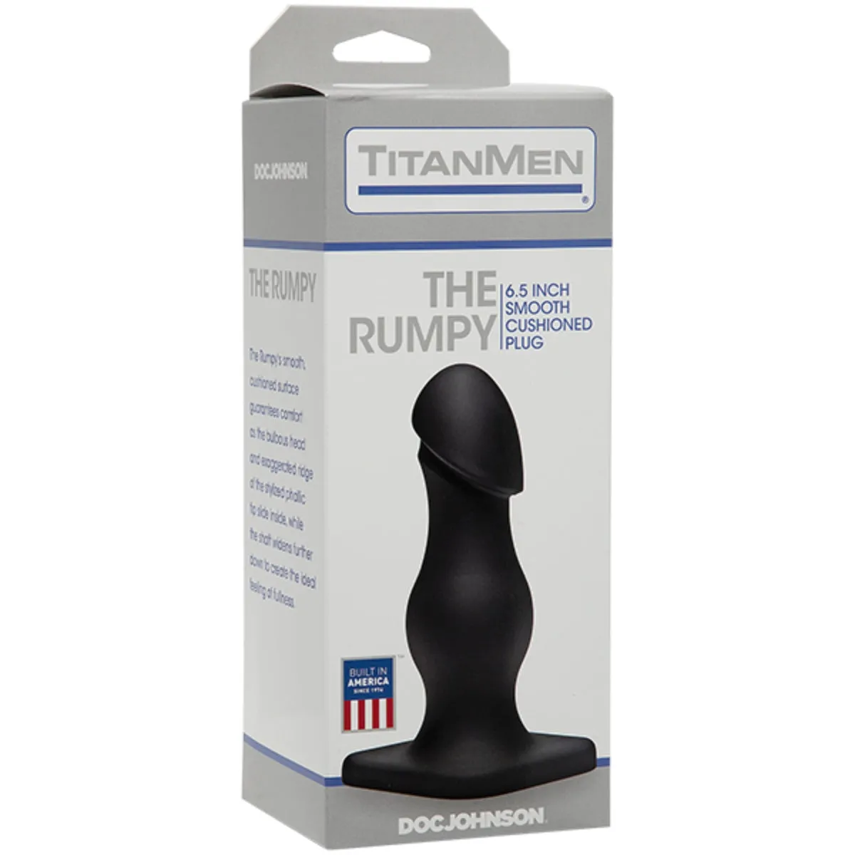 TitanMen The Rumpy Smooth Cushioned Butt Plug Black 6.5 Inch