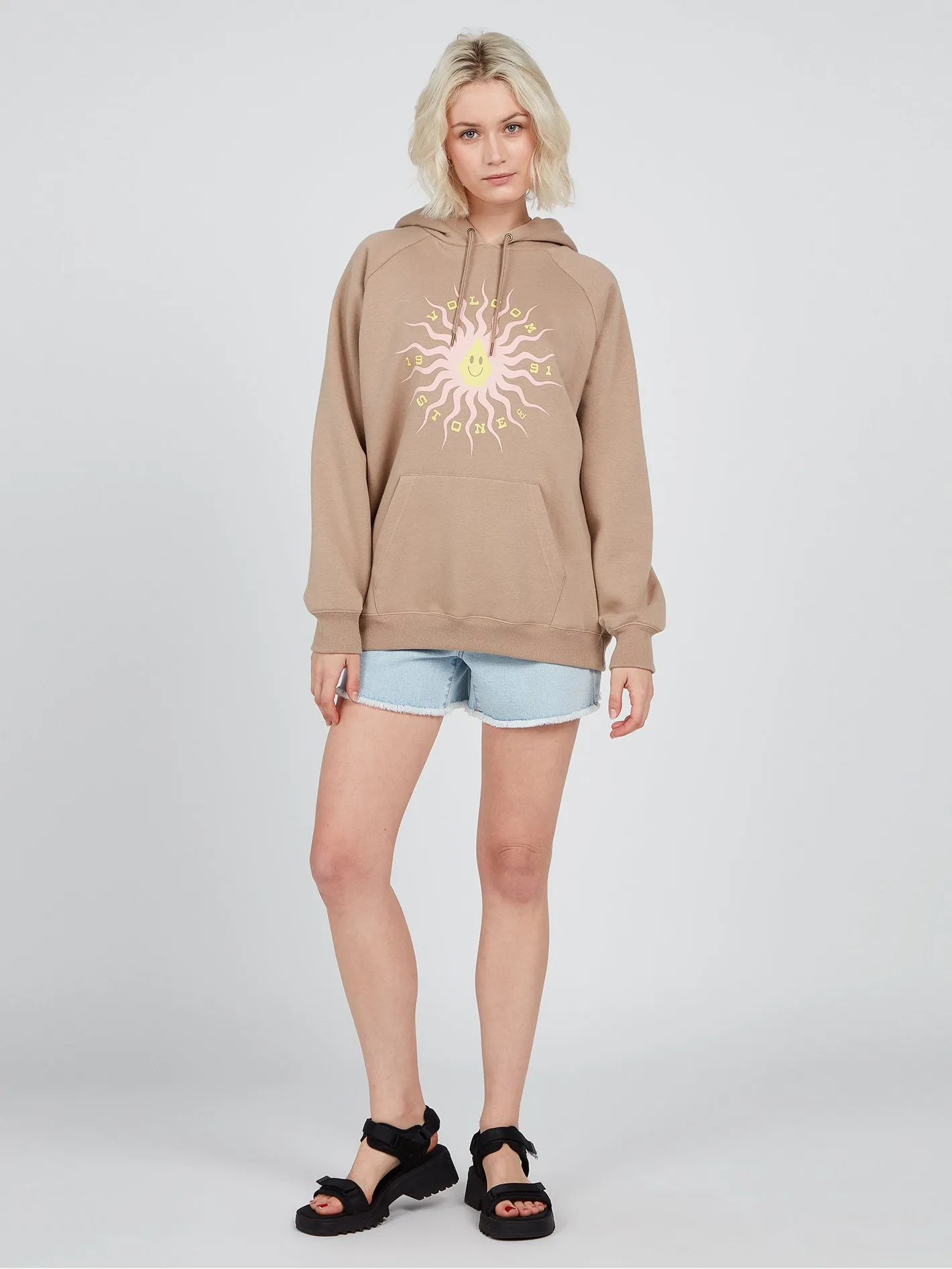 Truly Stoked Boyfriend Pullover - Vintage Brown