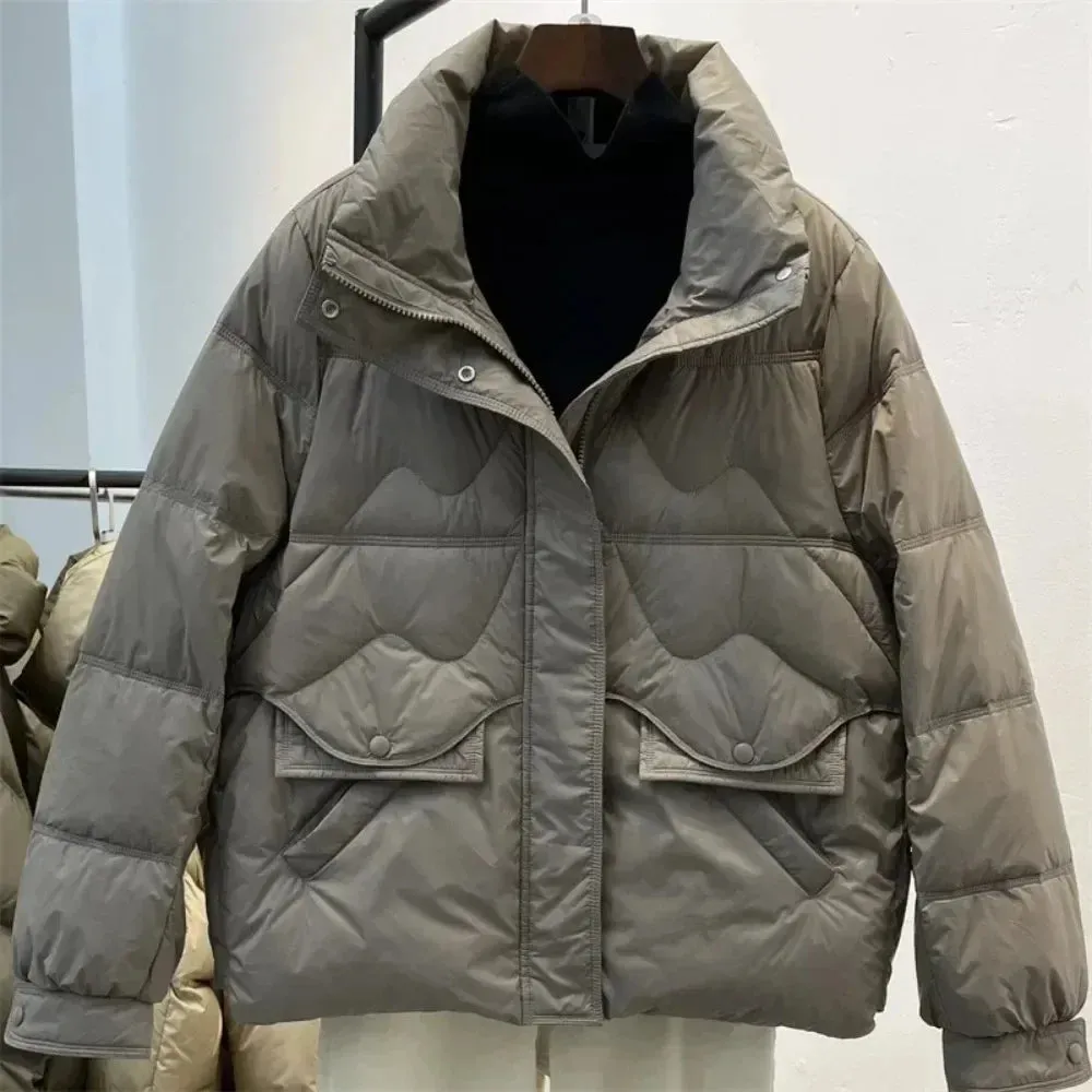 Ultra Light Windproof Feather Parkas Female Puffer Coat Stand Collar White Duck Down Jacket New Autumn Winter Jackets for Women