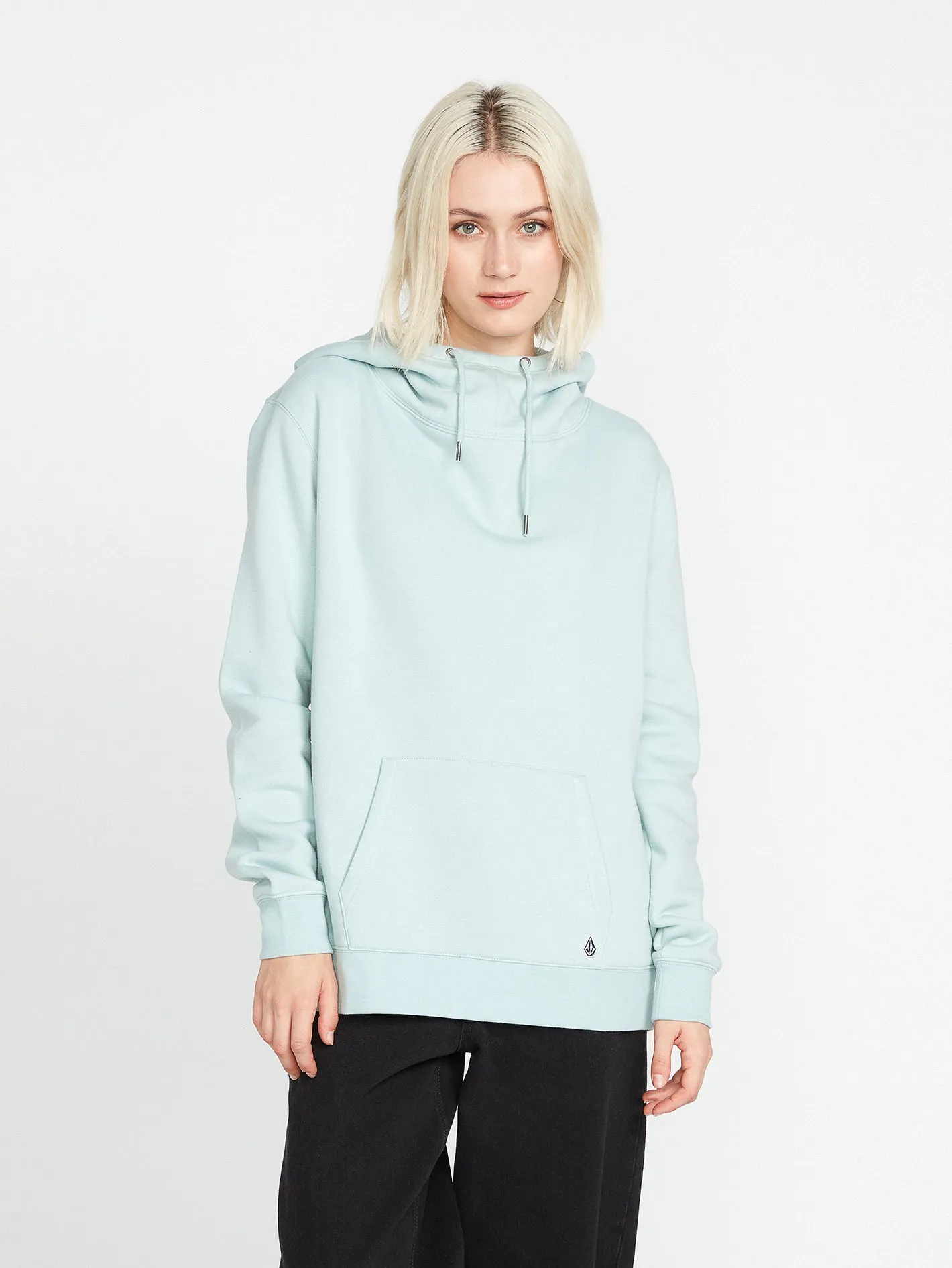 Walk It Out High Neck Hoodie - Stone Blue