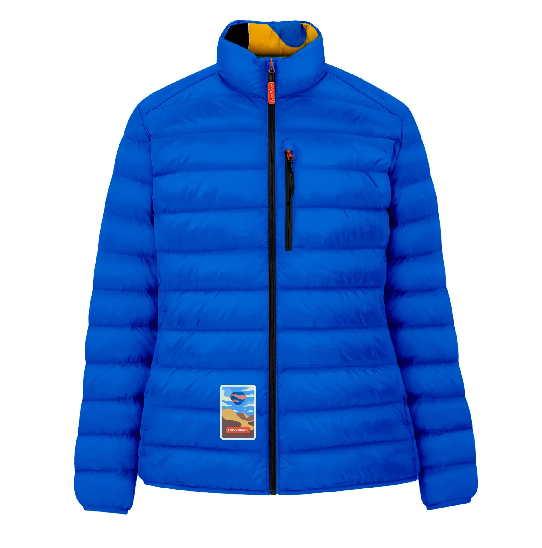 Women's Puffer-Puffer Jacket — Fizzy Yellow & Blue