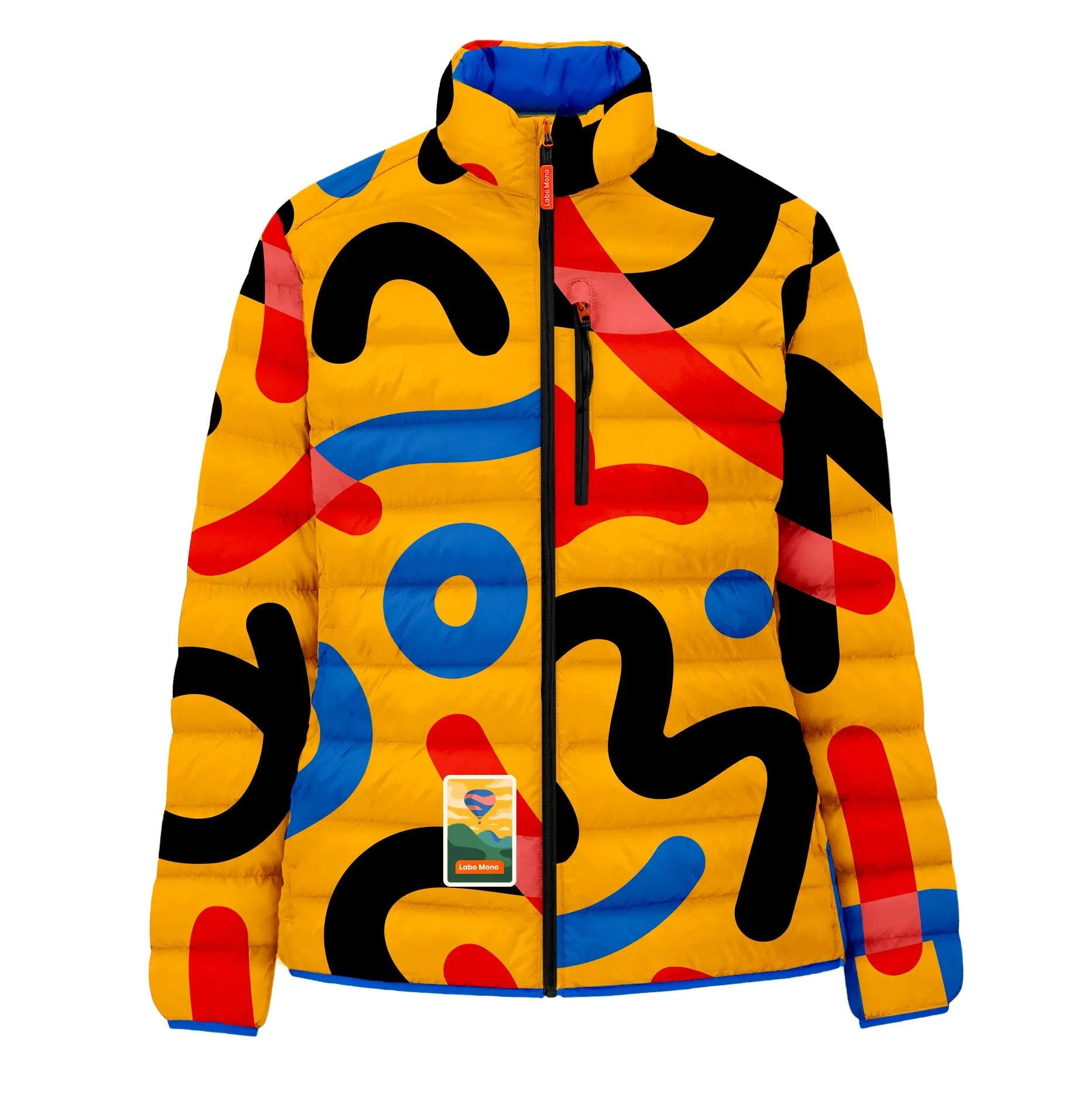 Women's Puffer-Puffer Jacket — Fizzy Yellow & Blue