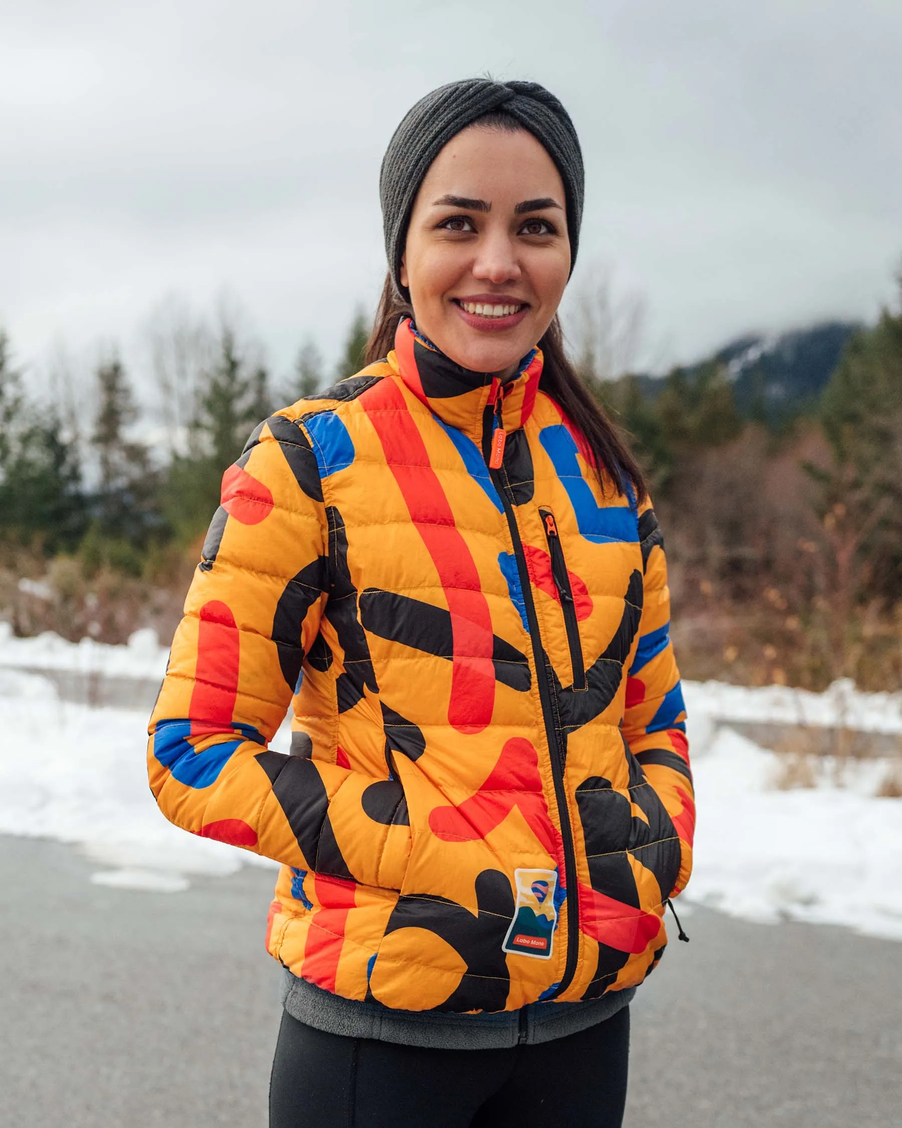 Women's Puffer-Puffer Jacket — Fizzy Yellow & Blue