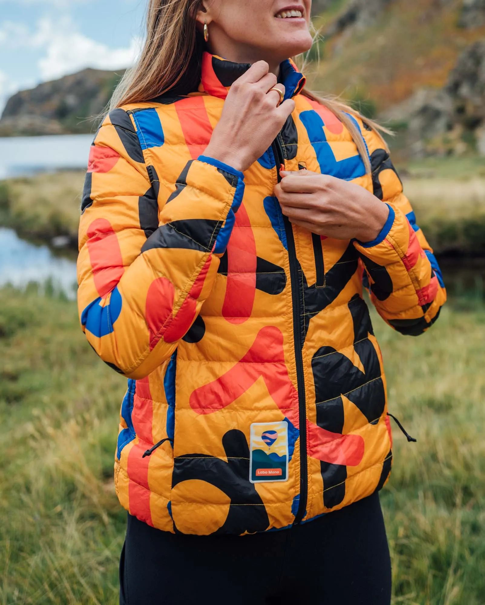 Women's Puffer-Puffer Jacket — Fizzy Yellow & Blue