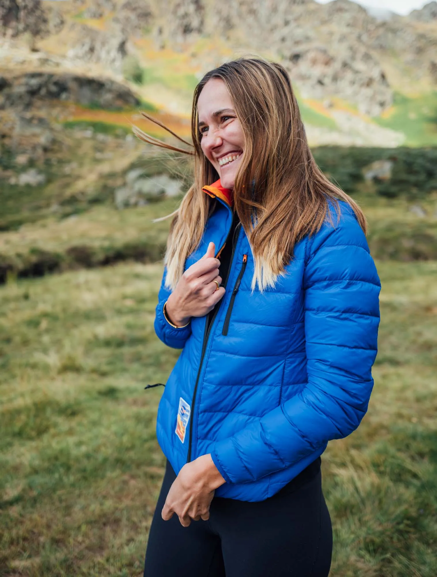 Women's Puffer-Puffer Jacket — Fizzy Yellow & Blue