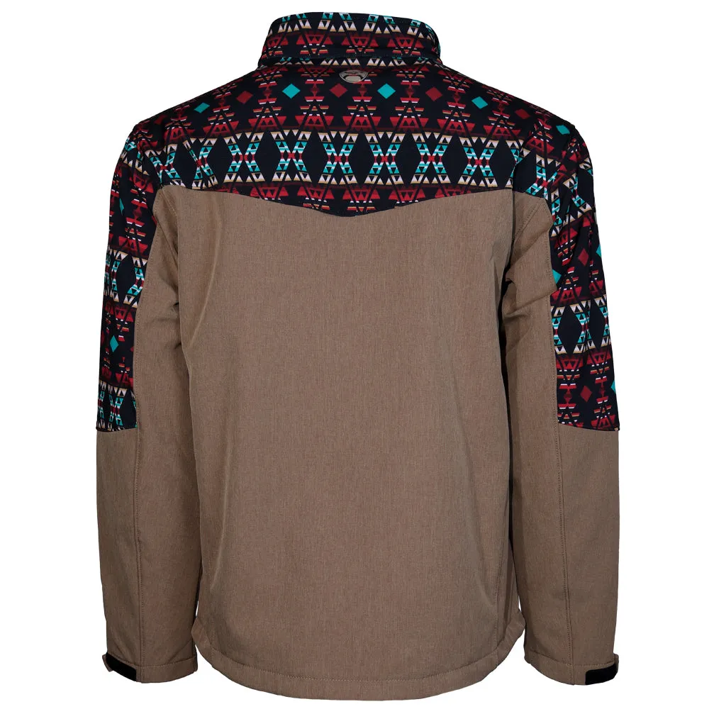 Youth "Hooey Softshell Jacket" Tan/Aztec