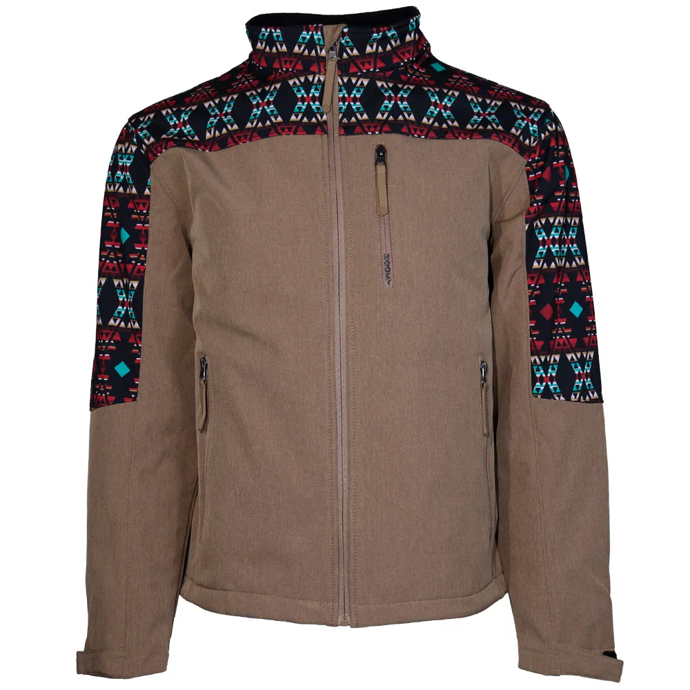 Youth "Hooey Softshell Jacket" Tan/Aztec